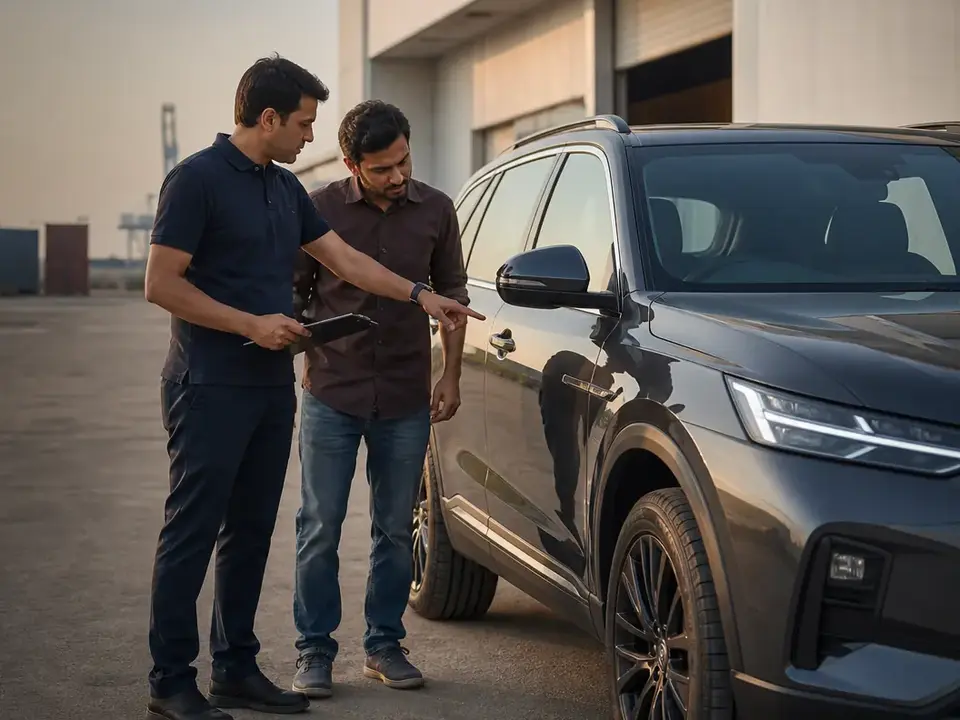 Representative handover of a vehicle confirmed as eligible for import to India