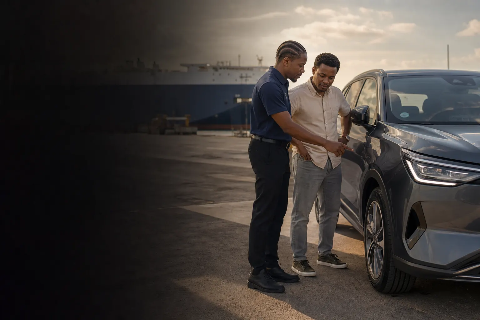 Representative UK vehicle arrival at Kingston port